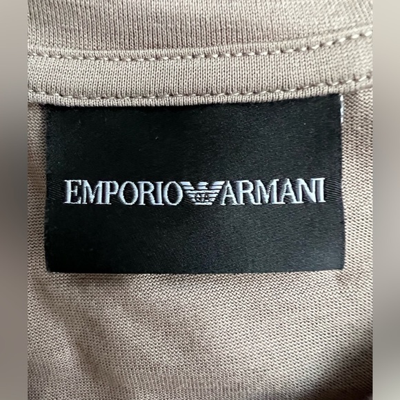Men's "Emporio Armani" Tan T-Shirt - Picture 4 of 6
